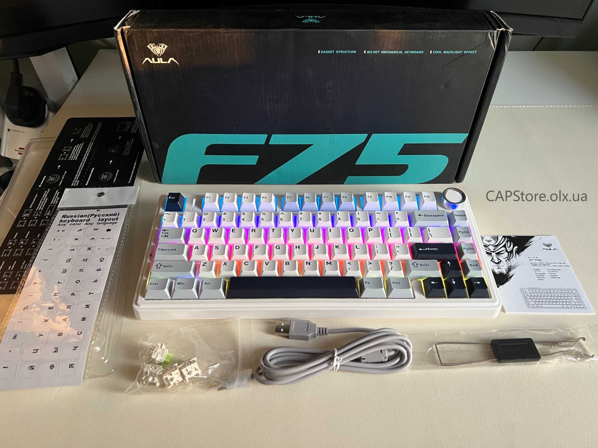 ‼️Нова Aula F75‼️ЗАПАКОВАНА Механічна Бездротова Клавіатура з RGB