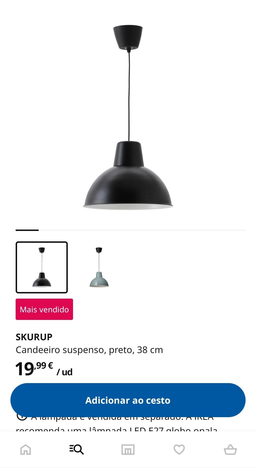 Candeeiro preto 40cm