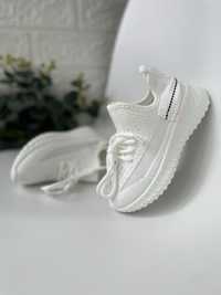 Білі дитячі текстильні кросівки ізі мокасини белые кроссовки 20-31р