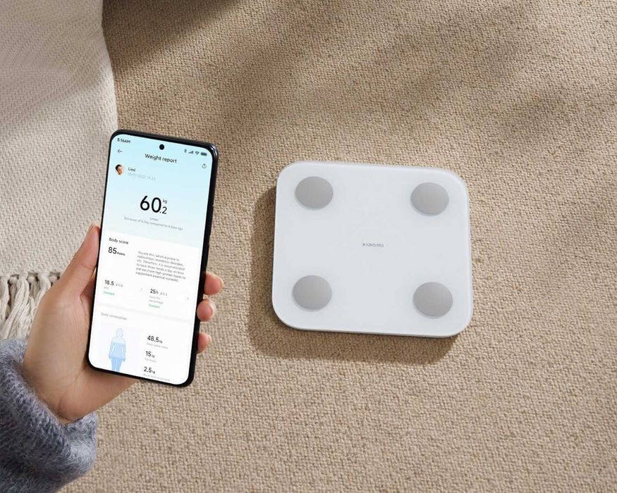 NOWA Inteligentna Waga Xiaomi BLUETOOTH Analiza Składu Ciała Biała