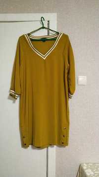 Amisu стильное платье горчичного цвета