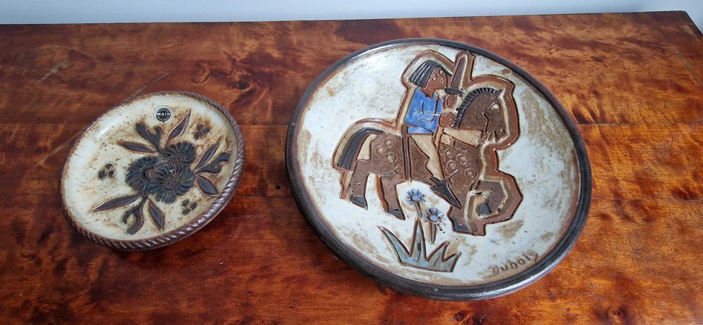 Talerz Antoine Dubois Belgia Antyk patera unikat