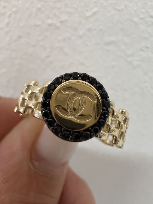 Золотое кольцо Шанель р.19 желтое золото 585 проба