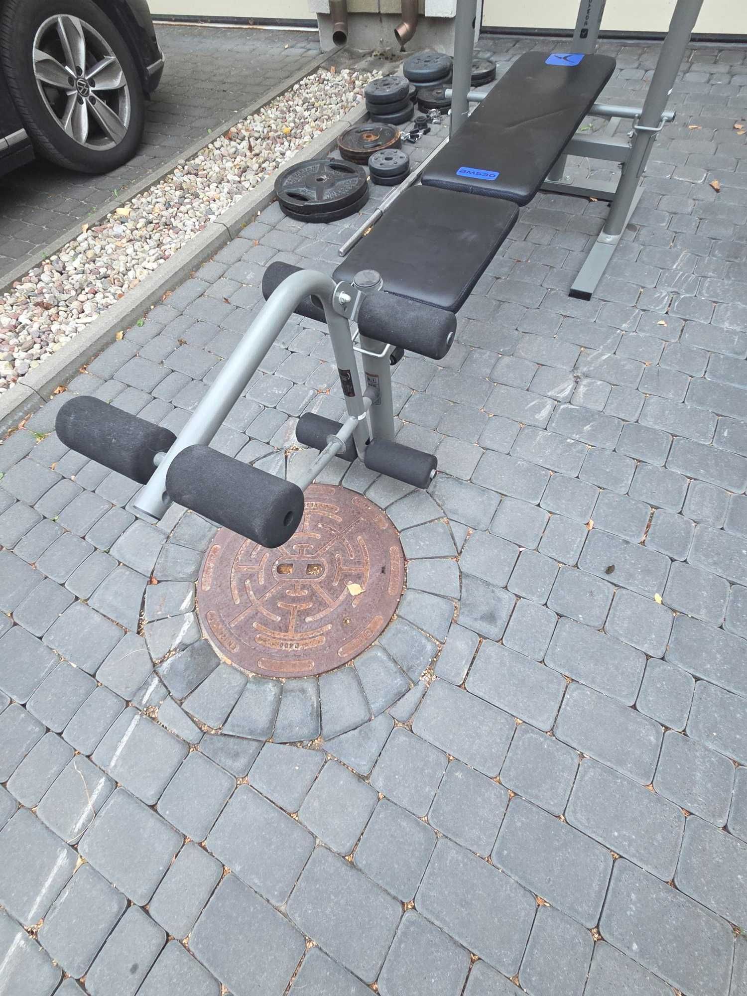 Ławeczka DOMYOS BM530 + Gryf prosty + gryf łamany + obciążenia