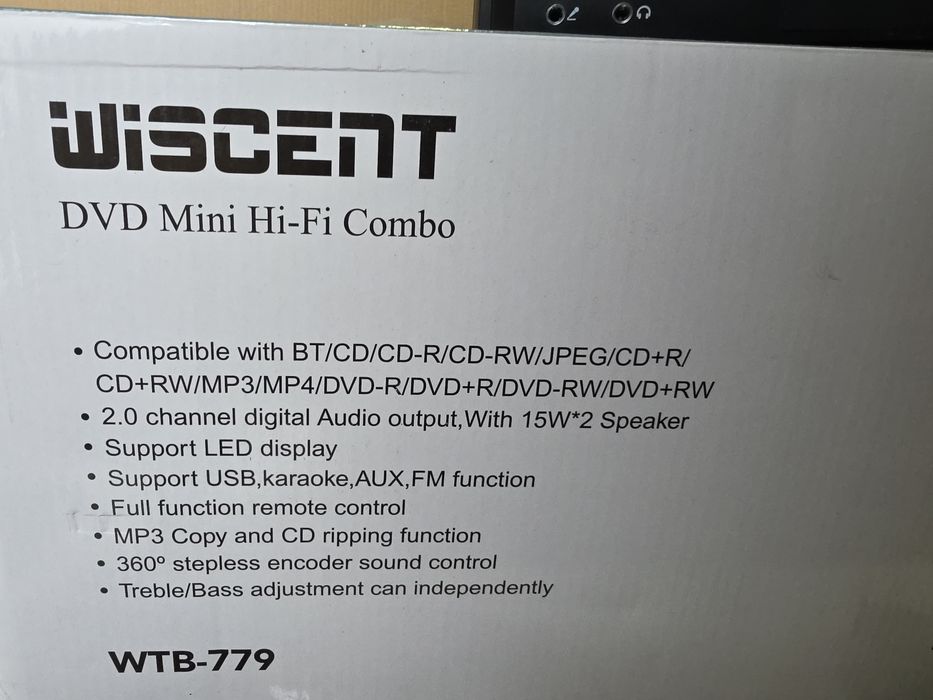 WISCENT WTB-779 radioodtwarzacz mini wieża