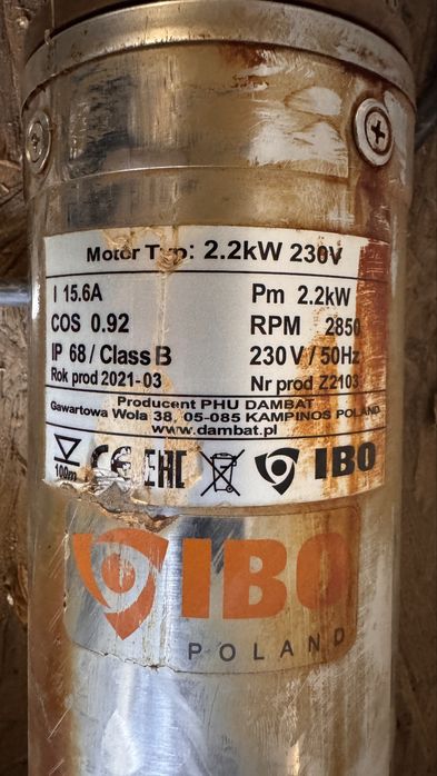 Pompa głębinowa IBO 4" SDm 6/14 230V - odporna na piasek