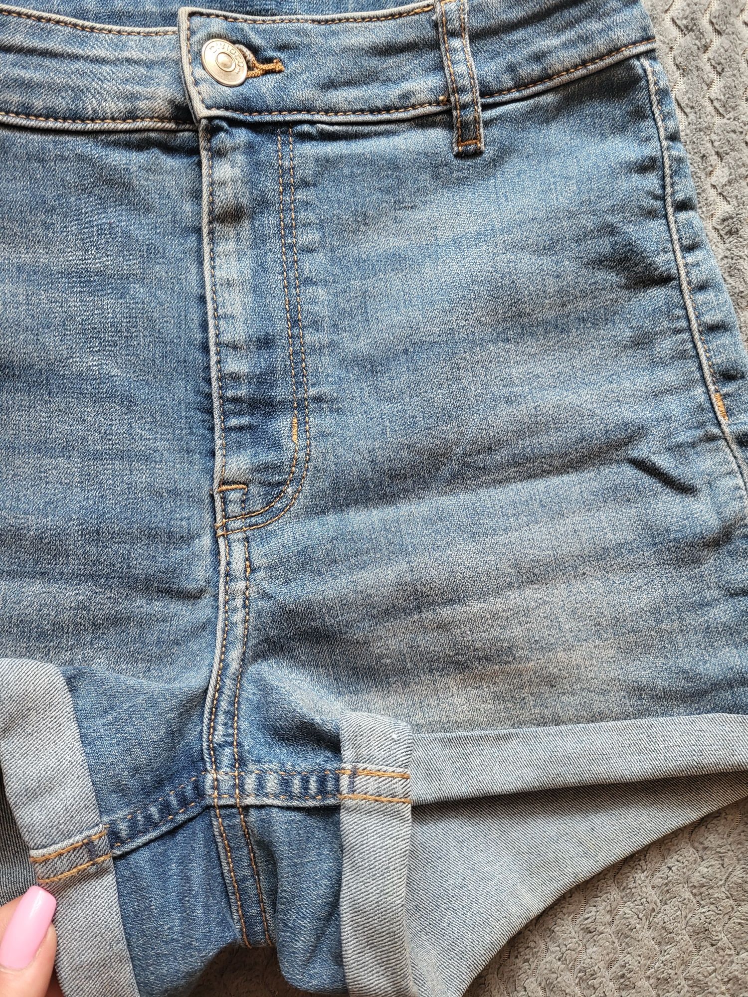 Spodenki jeans krótkie szorty wysoki stan H&M r 36/38 S/M