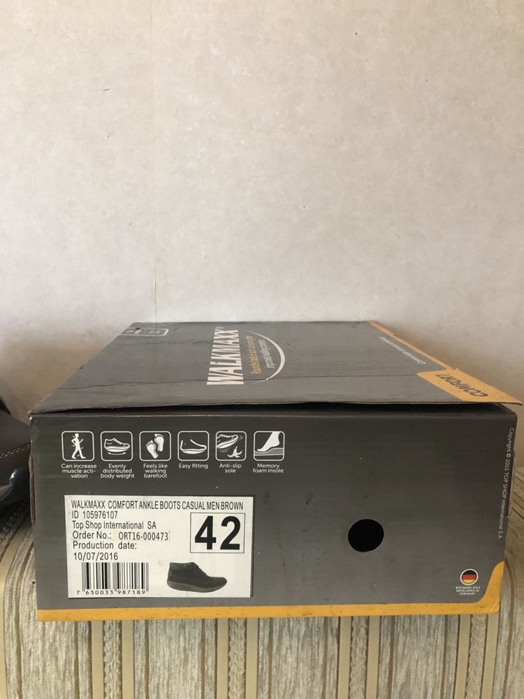 Новые ботинки Walkmaxx comfort, размер 42, цвет коричневый.