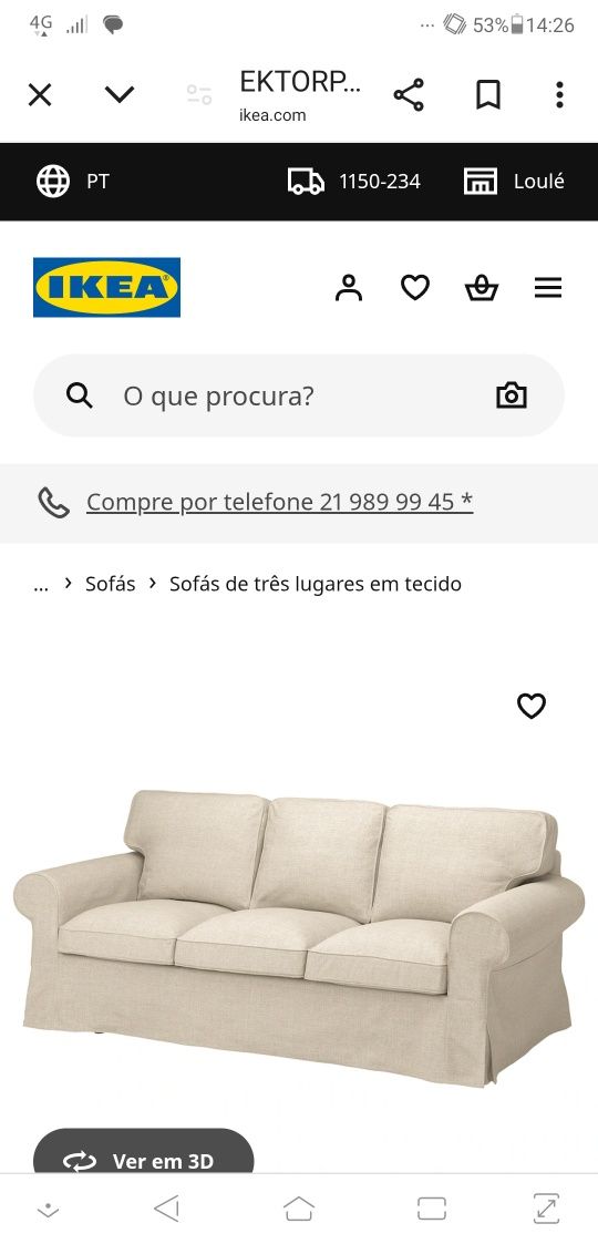 Sofá Ektorp IKEA 3 lugares - BAIXA DE PREÇO