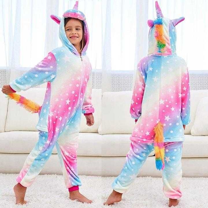 JEDNOROŻEC PIŻAMA STRÓJ Kombinezon Kigurimi Onesie Galaxy roz 130