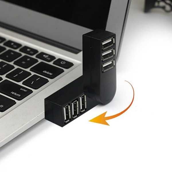 Mini HUB USB rozdzielacz 3xUSB 2.0 obrotowy