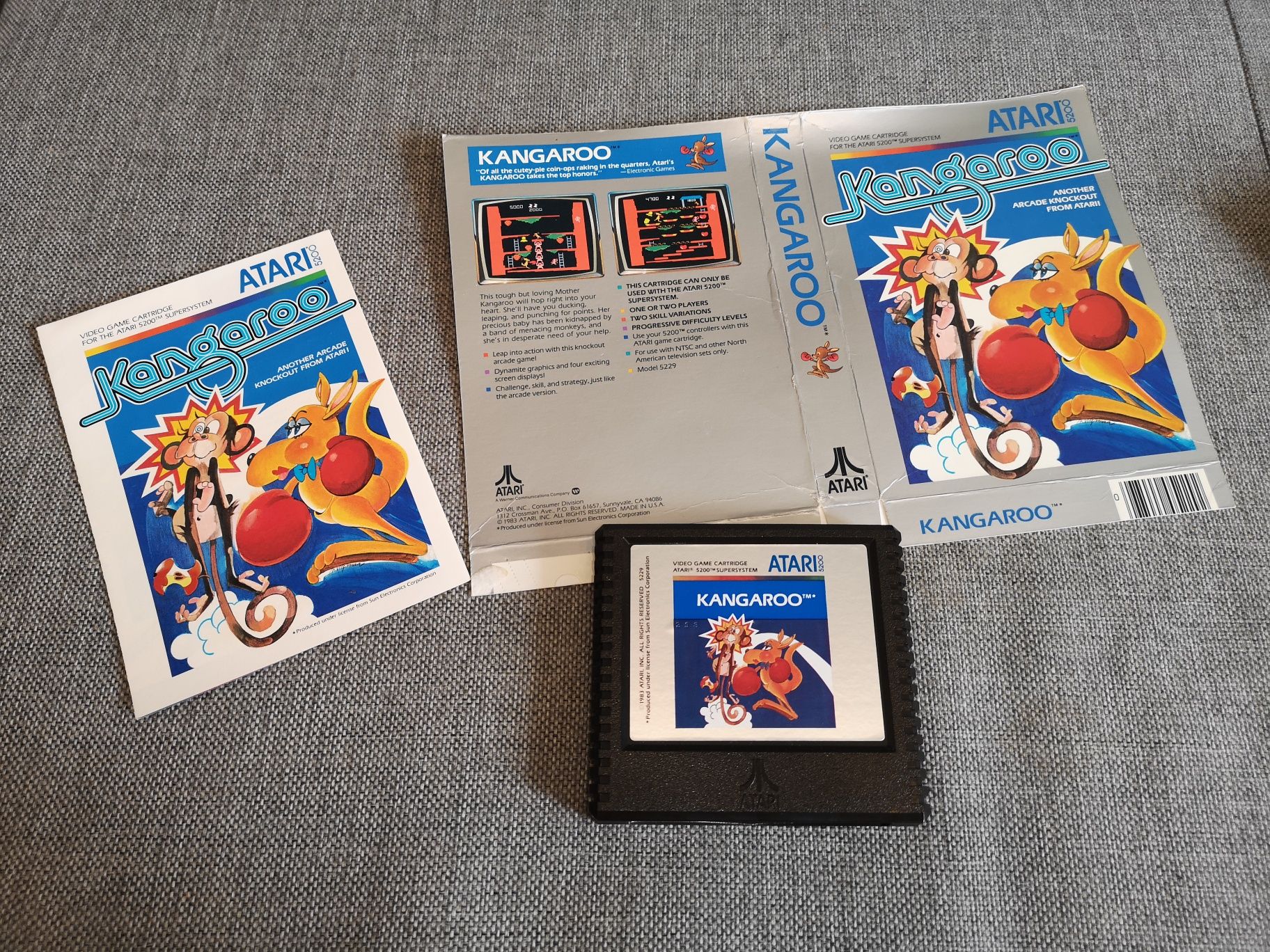 Kangaroo ATARI 5200 gra +instrukcja (RETRO 1983) rzadkość na rynku