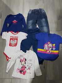 Zestaw 6 ubrań. Rozmiar 86/92 Body kibica, Lupilu, Mickey Mouse