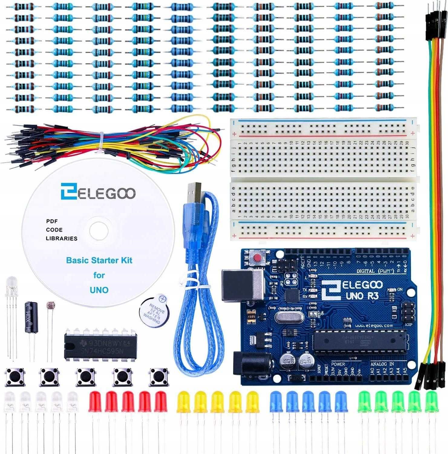 Elegoo basic starter kit UNO R3 zestaw do nauki jak Arduino IDE
