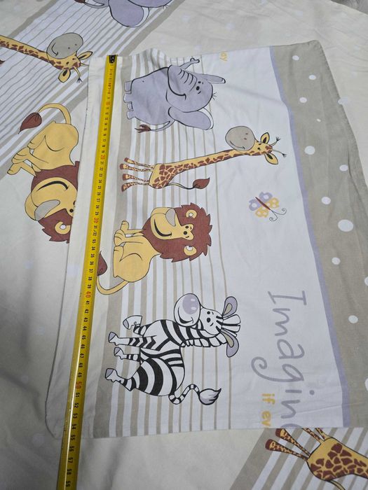 Pościel dziecięca niemowlęce 100x135 lew żyrafa słoń zebra beżowa