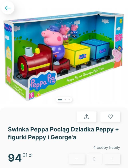 Świnka peppa pociąg dziadek