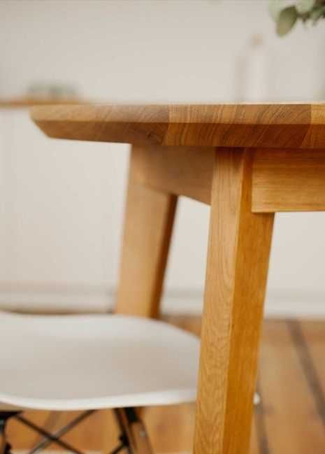 stół okrągły rozkładany-drewniany stół-lity dąb