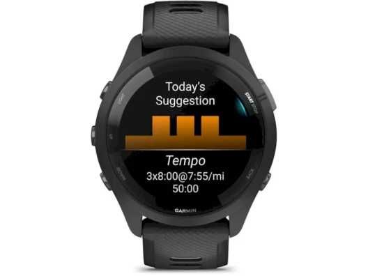 Garmin Forerunner 265 Black Bezel and Case w.Black/Powder GraySilicone
