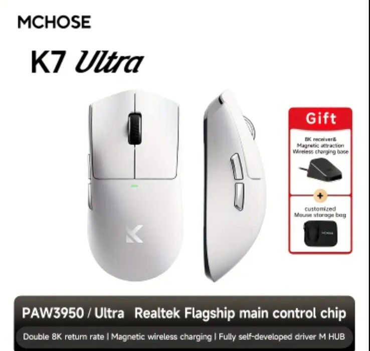 MCHOSE K7 Ultra нова в плівці, бездротова ігрова мишка