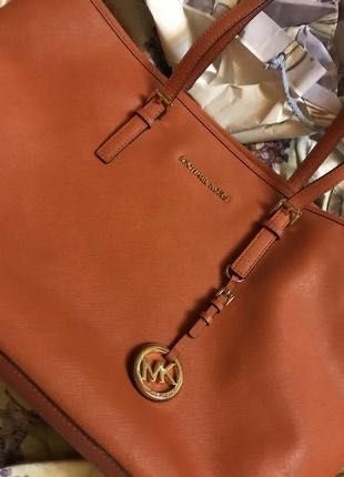 1+1. Теракотова сумка Michael Kors + гаманець. Шкіра