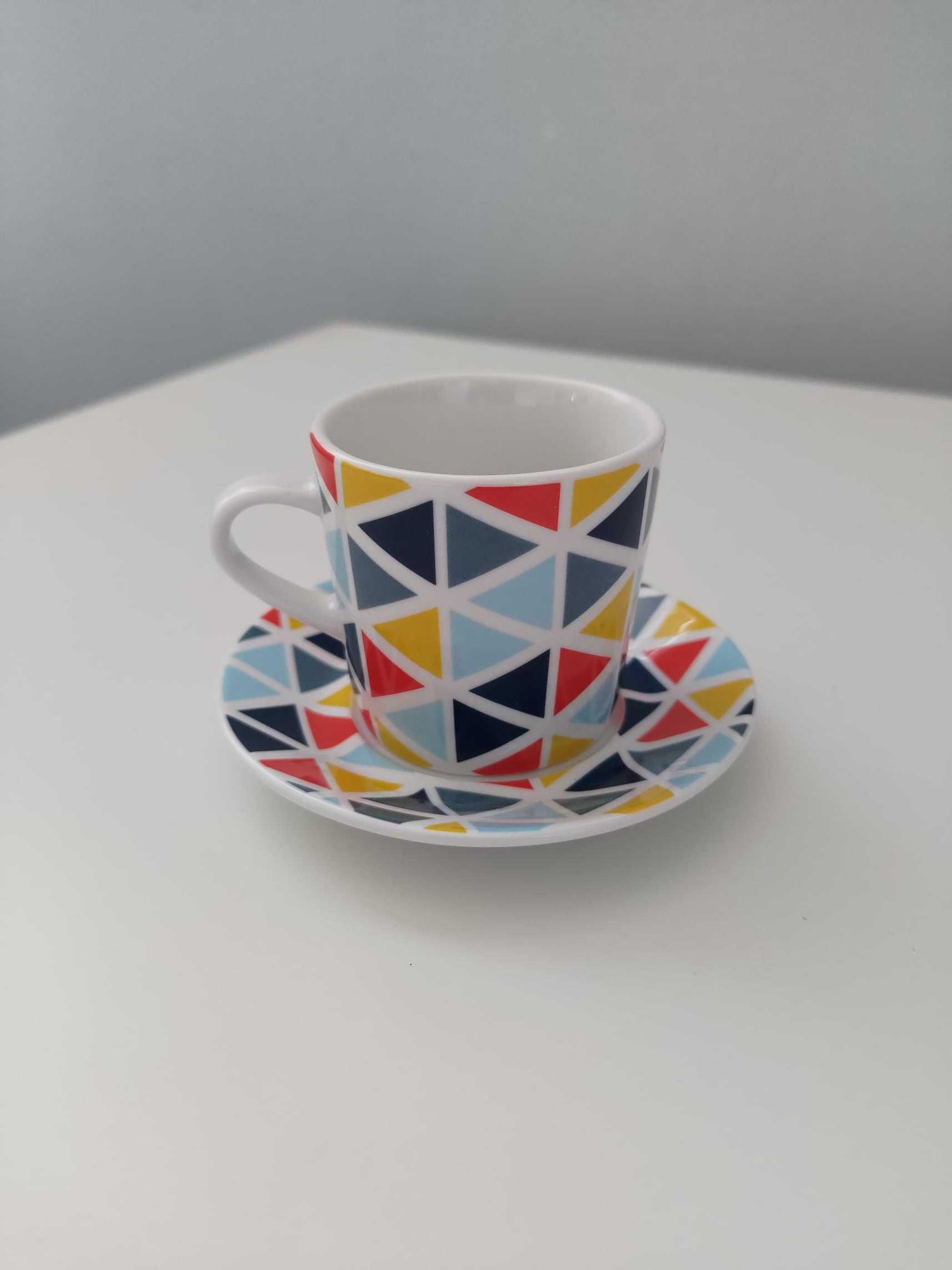 Filiżanki do espresso, 4 szt. Habitat, seria Kay, motyw "arlekin"