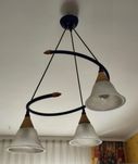 Żyrandol vintage jak konwalie lub kalie niebiesko bukowy, lampa sufito