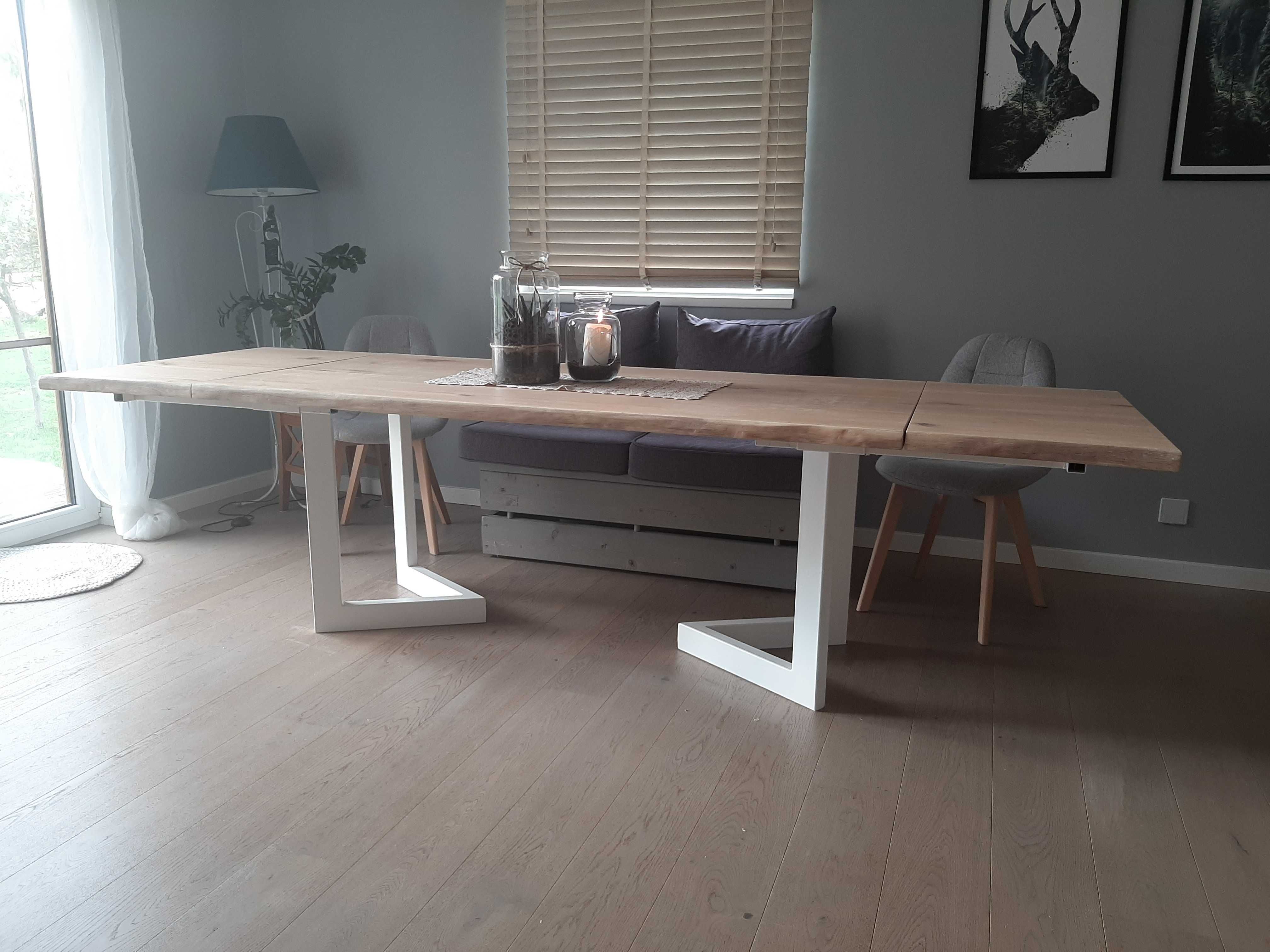 Stół dębowy z litego drewna rozkładany  typ L loft Producent