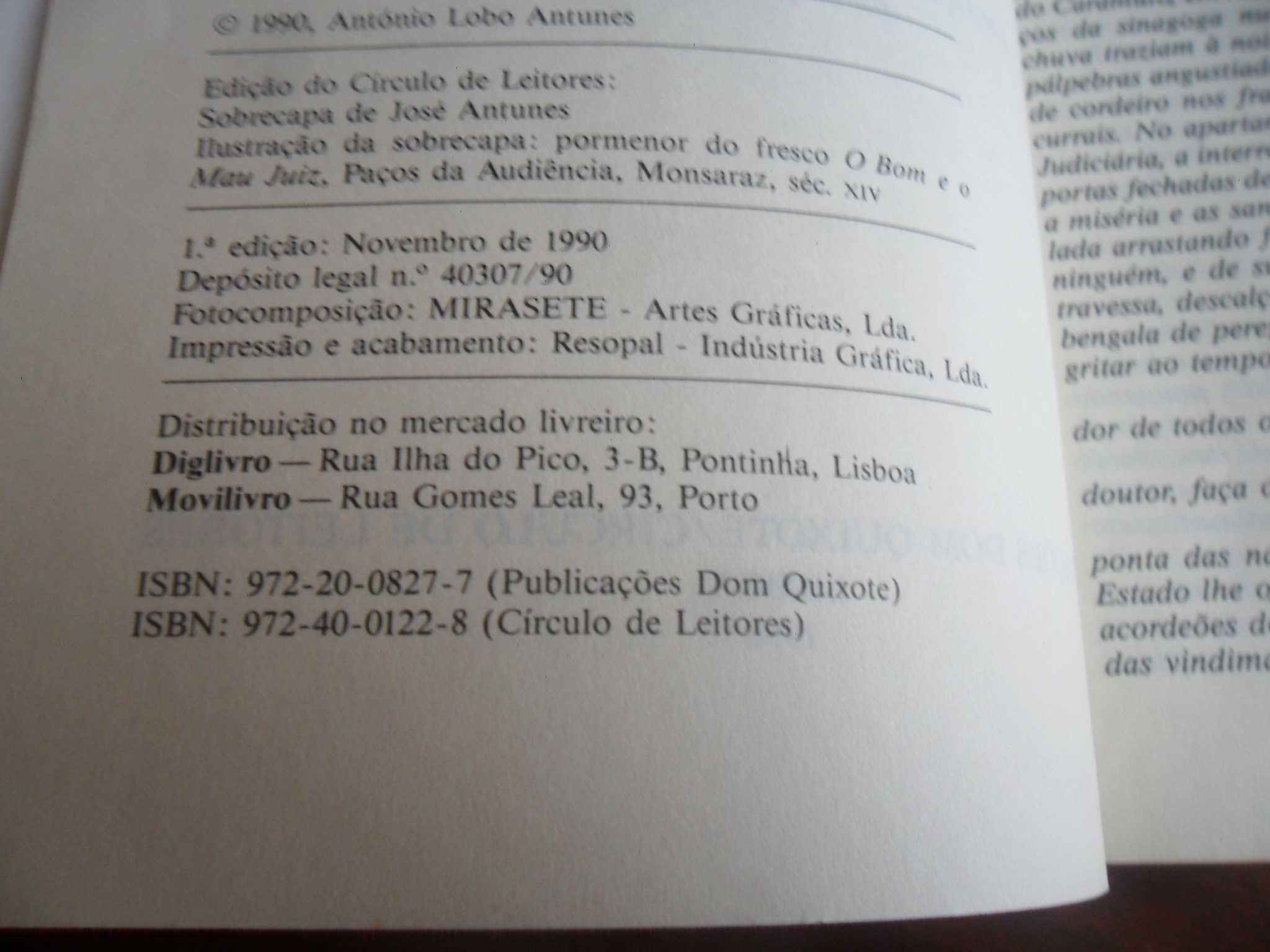 "Tratado das Paixões da Alma" de António Lobo Antunes - 1ª Edição 1990