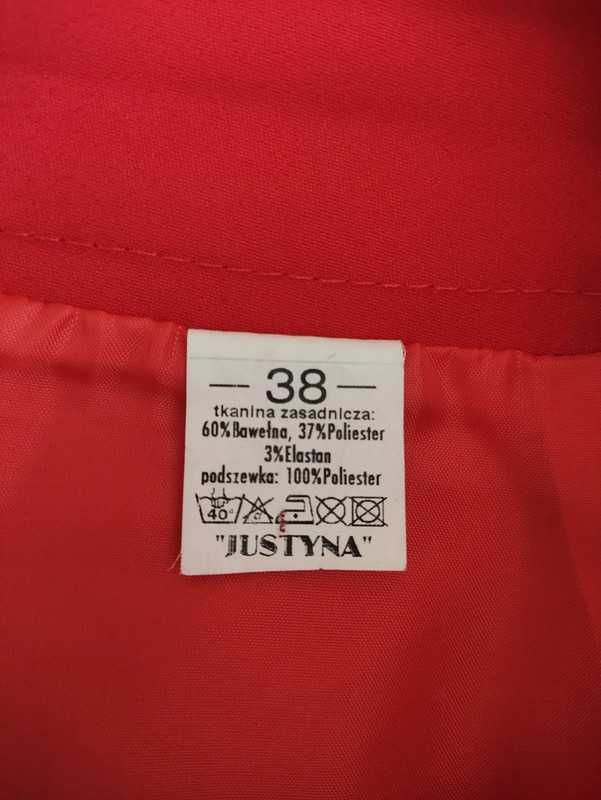 Czerwona ołówkowa spódnica rozmiar M 38