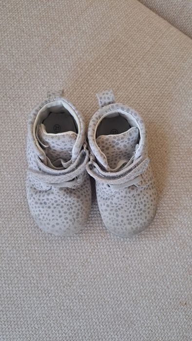 Botki skórzane  zamszowe szare 21 dla dziewczynki