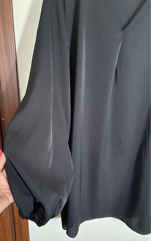 Czarna sukienka 44/46/48 – elegancka tunika, oversize, wieczorowa
