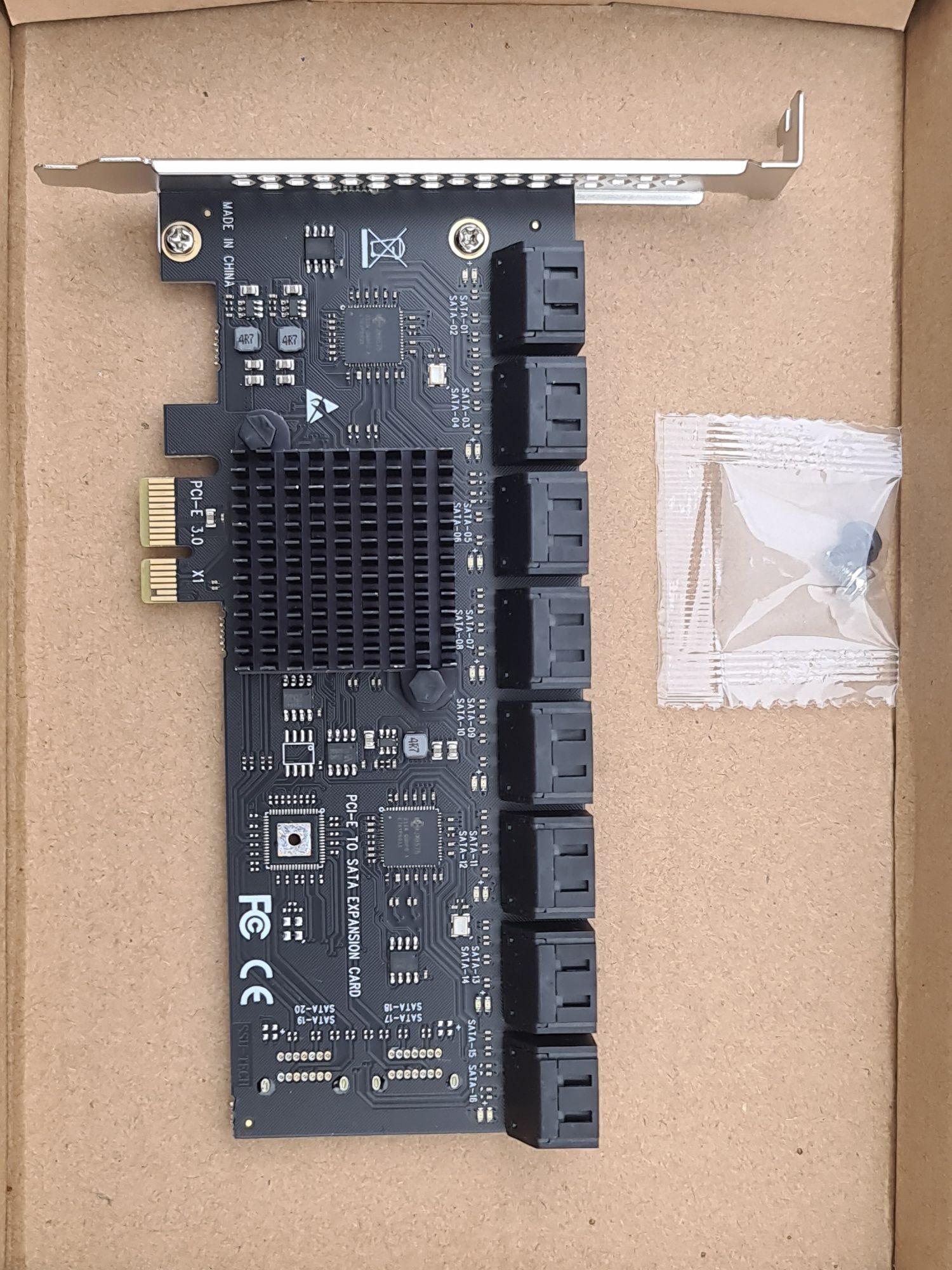 Контролер адаптер PCIE 3.0  x1/16 Sata портів (Chia)