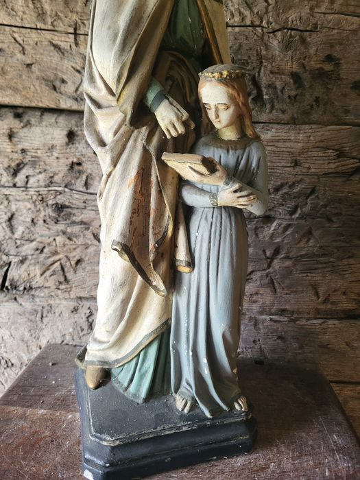 Stara figura Święta Anna I Maryja 50cm