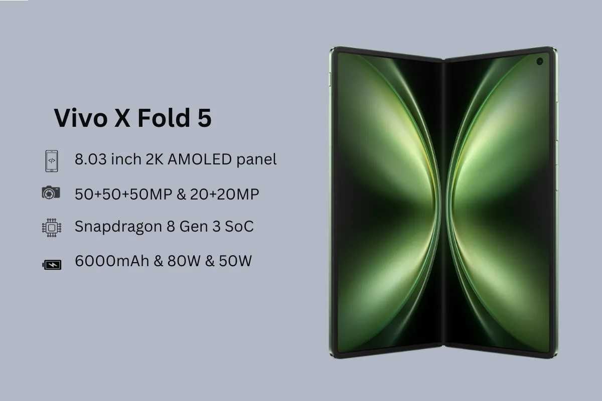 Vivo X Fold 5  Leve e fino