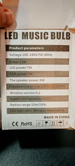 Lâmpada com coluna Bluetooth