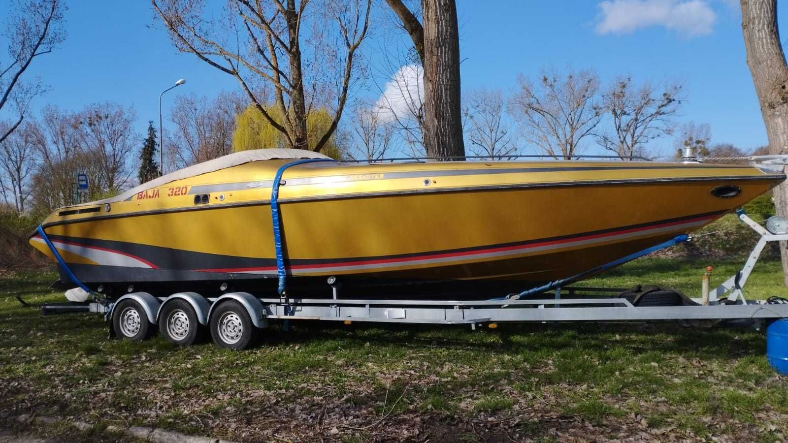 BAJA 320 łódź sportowa 2x Mercruiser 415KM, przyczepa