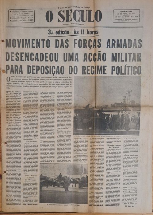 Jornal O Século (3ª ed.) — 25 de Abril 1974