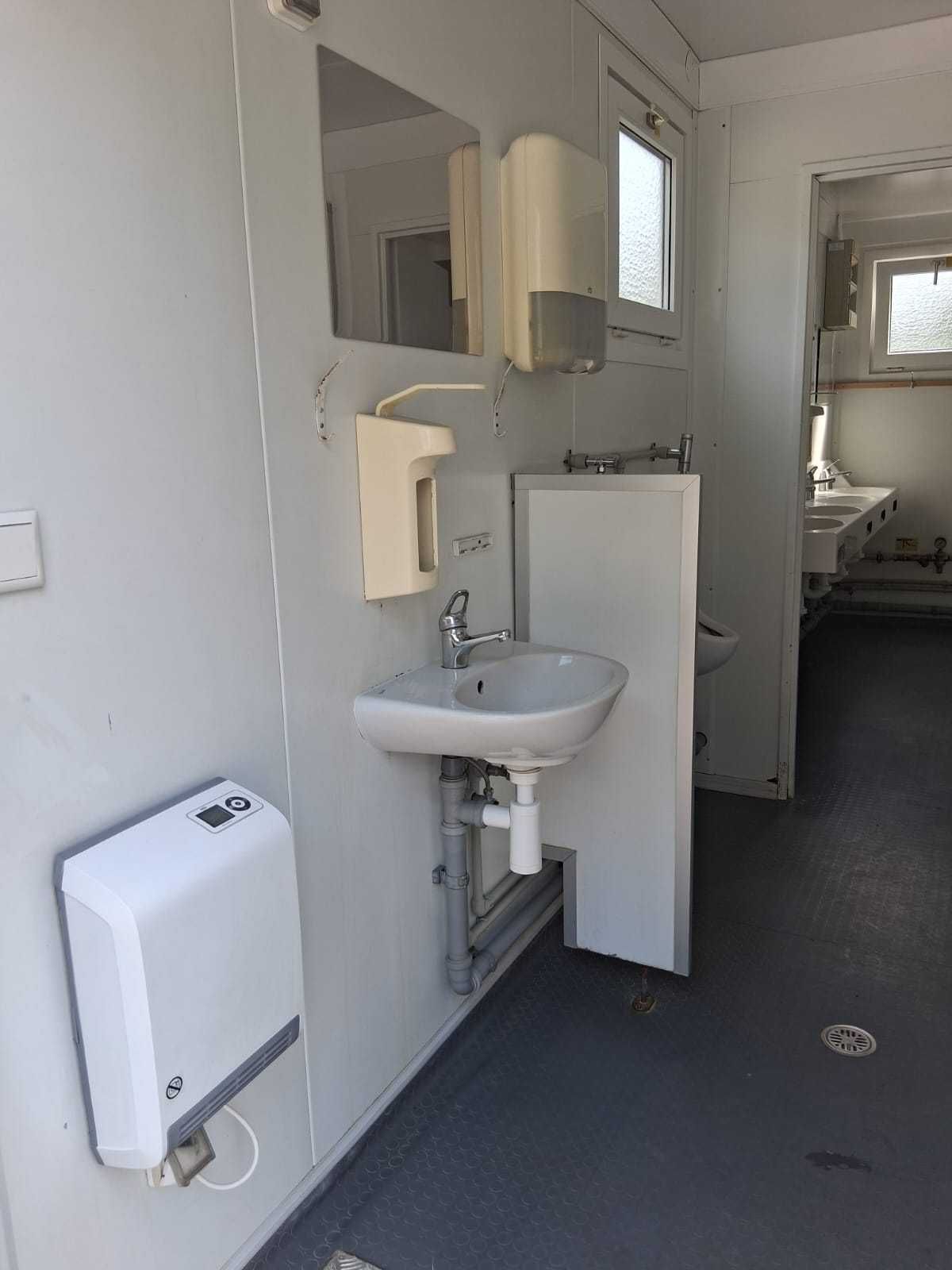 Kontener sanitarny uniwersalny 20' - prysznice, umywalki, WC, pisuary