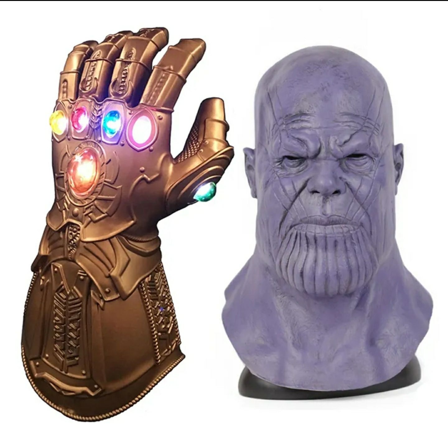 Máscara Thanos e Infinity Gauntlet