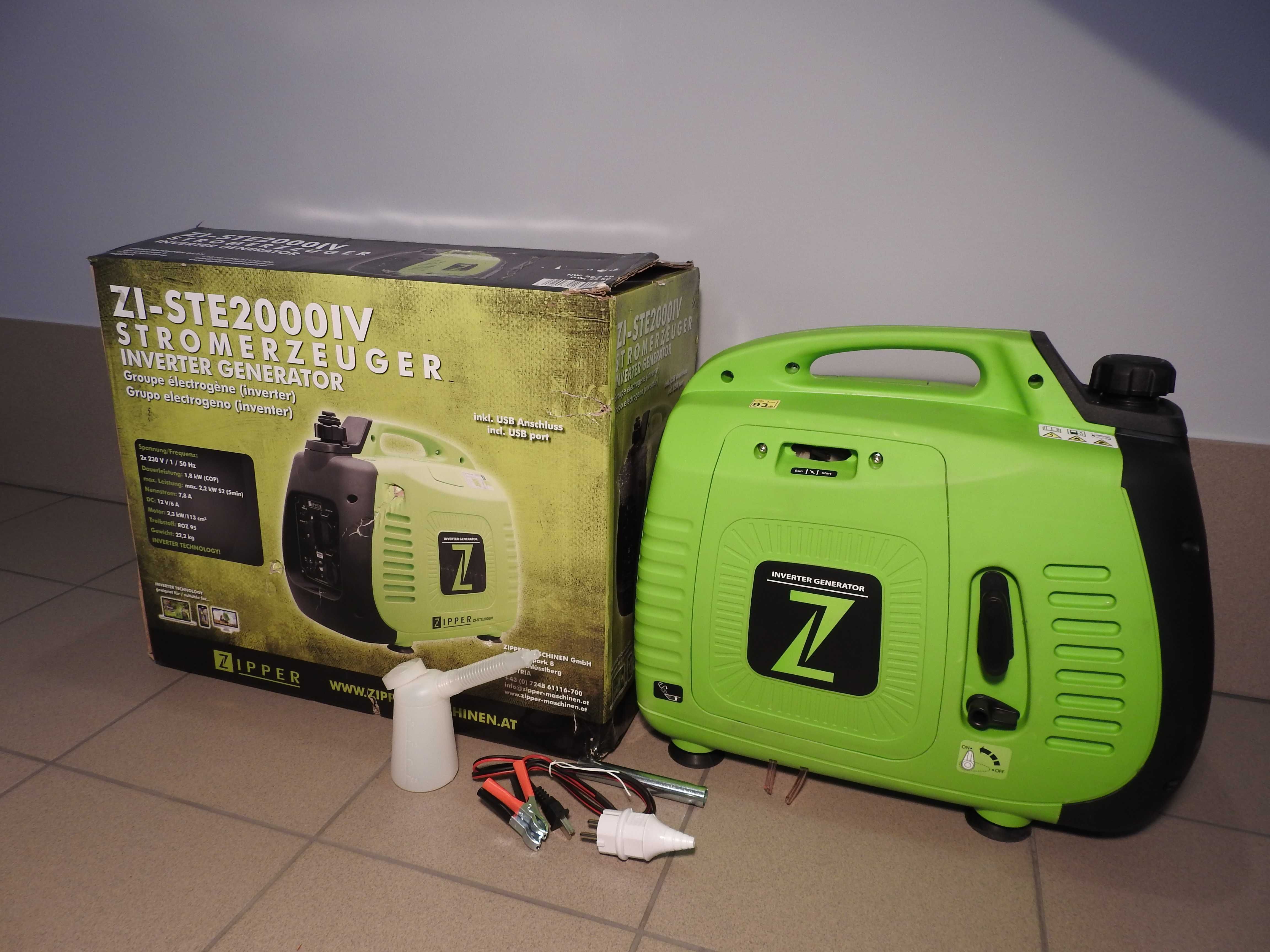 Agregat prądotwórczy Zipper 2000IV, Inverter 2x230V, 1x12V, nowy