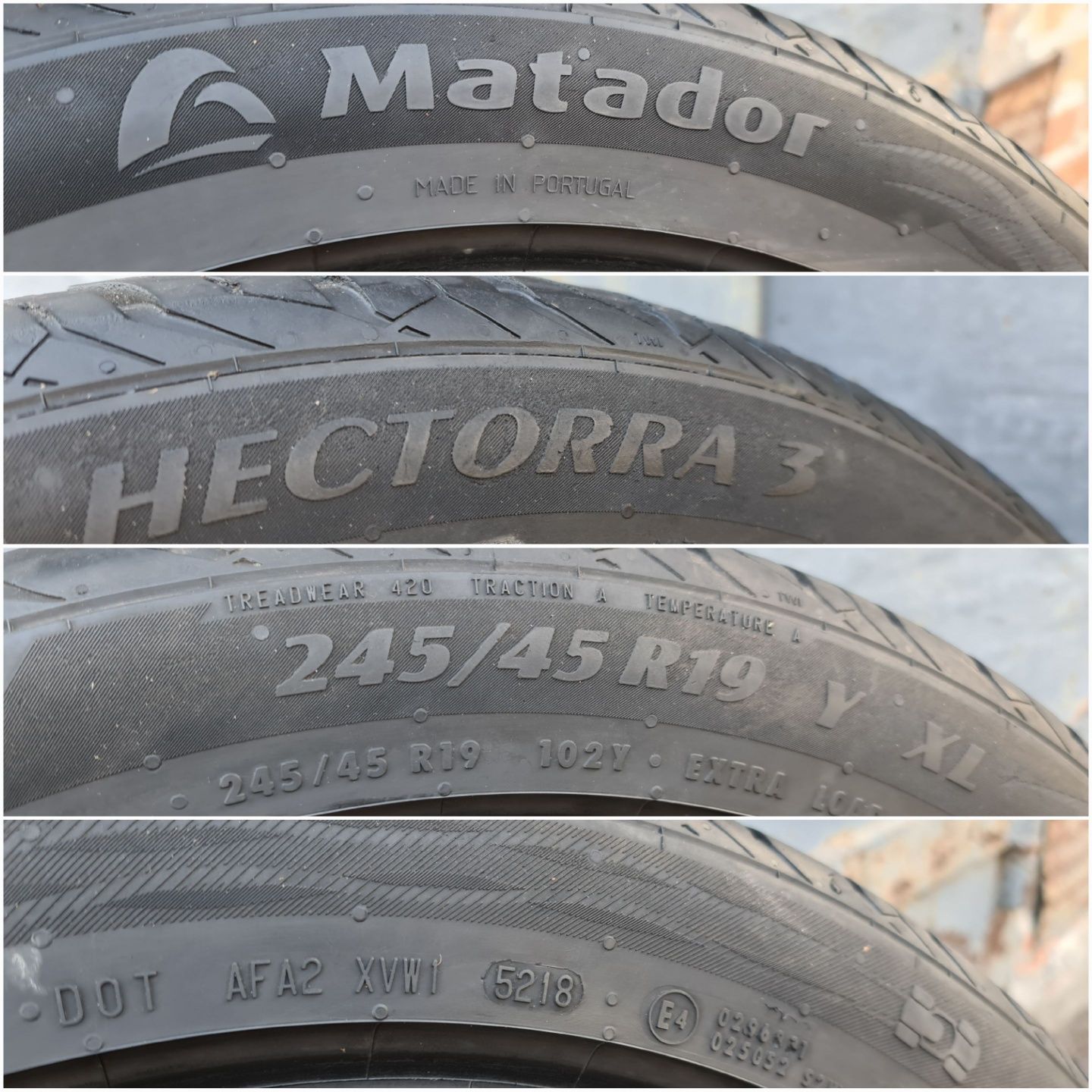 Летние шины Matador hectorra3 245/45/19 комплект/Пара 8мм