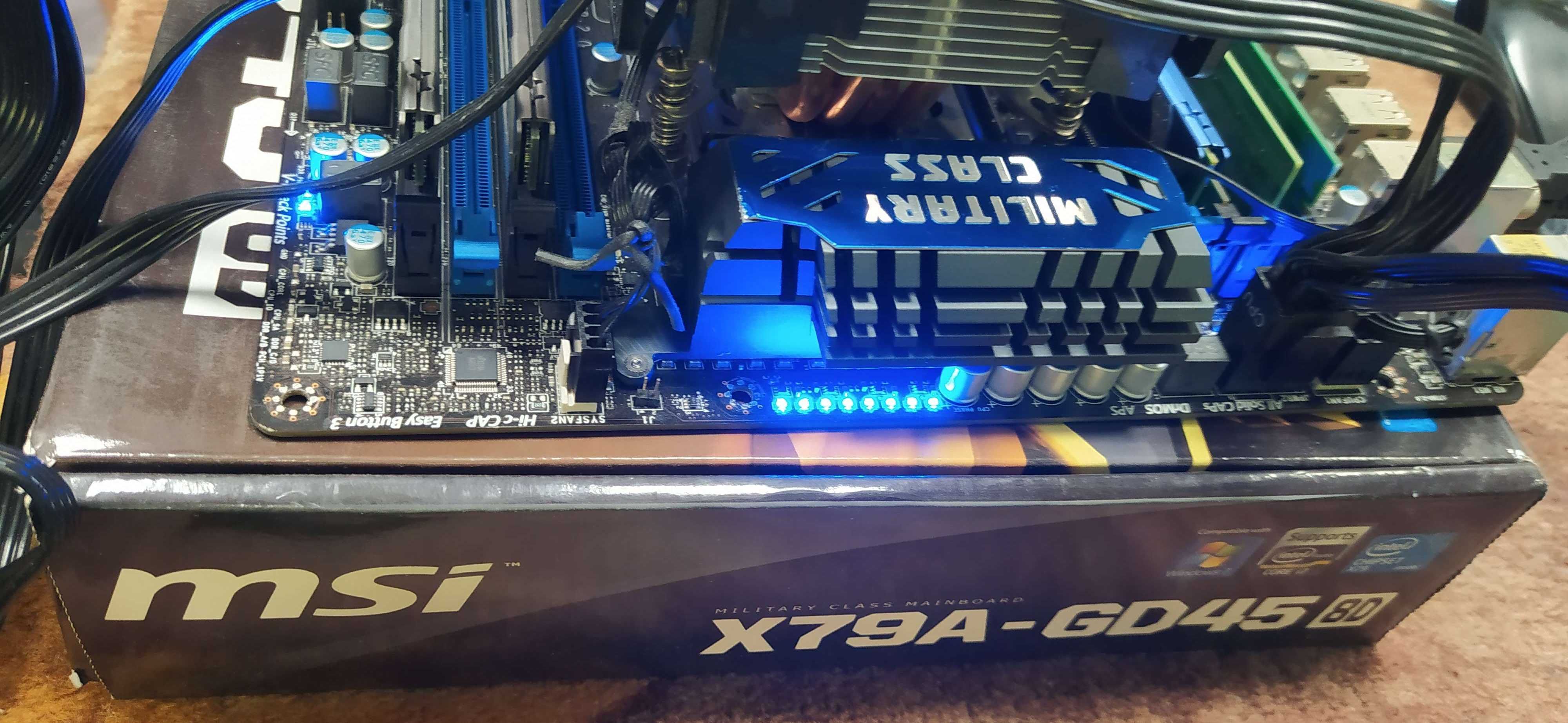 Pł Główna MB MSI X79A-GD45 CPU i7-3820 VGA MSI R9 285 2GB VGA 22GB RAM