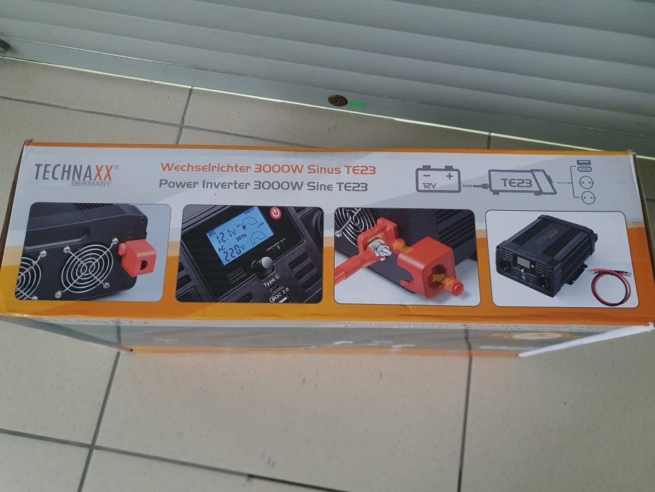 инвертор 3 Квт Technaxx TE23 с ЖК-дисплеем, Чистый синус. Германия.