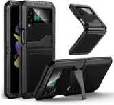 Seacosmo pancerne etui Samsung Z Flip 4 SM-F721B metalowe stojak