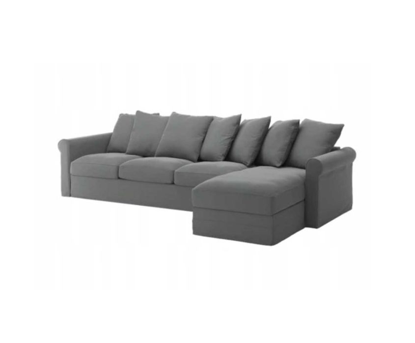 GRONLID Pokrycie sofy 4-osobowej z szezlongiem Ljungen średnioszary