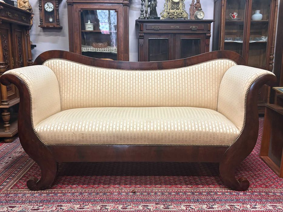 XIX w. Sofa biedermeier w mahoniu