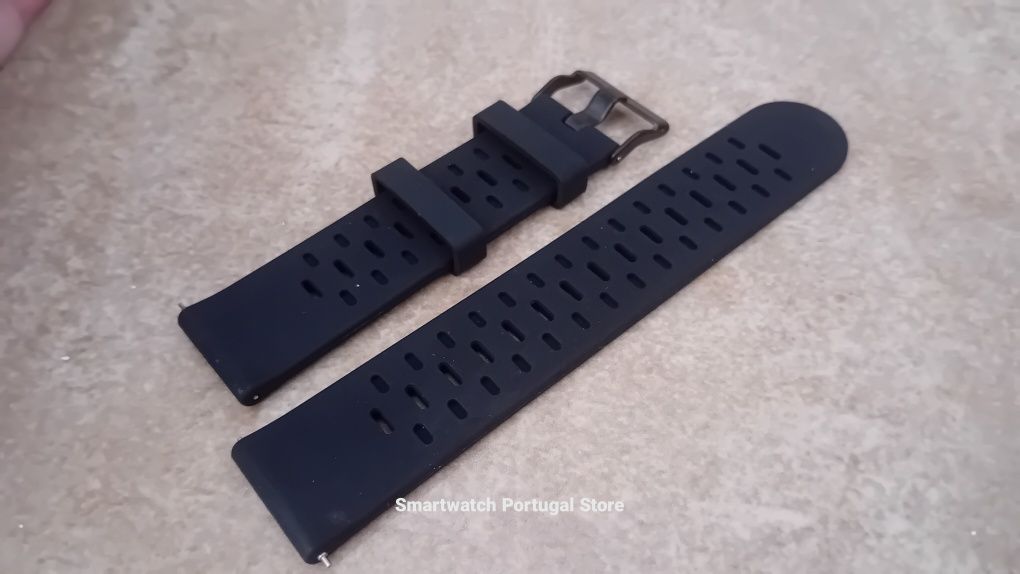 Bracelete 22mm em Silicone  : Preto