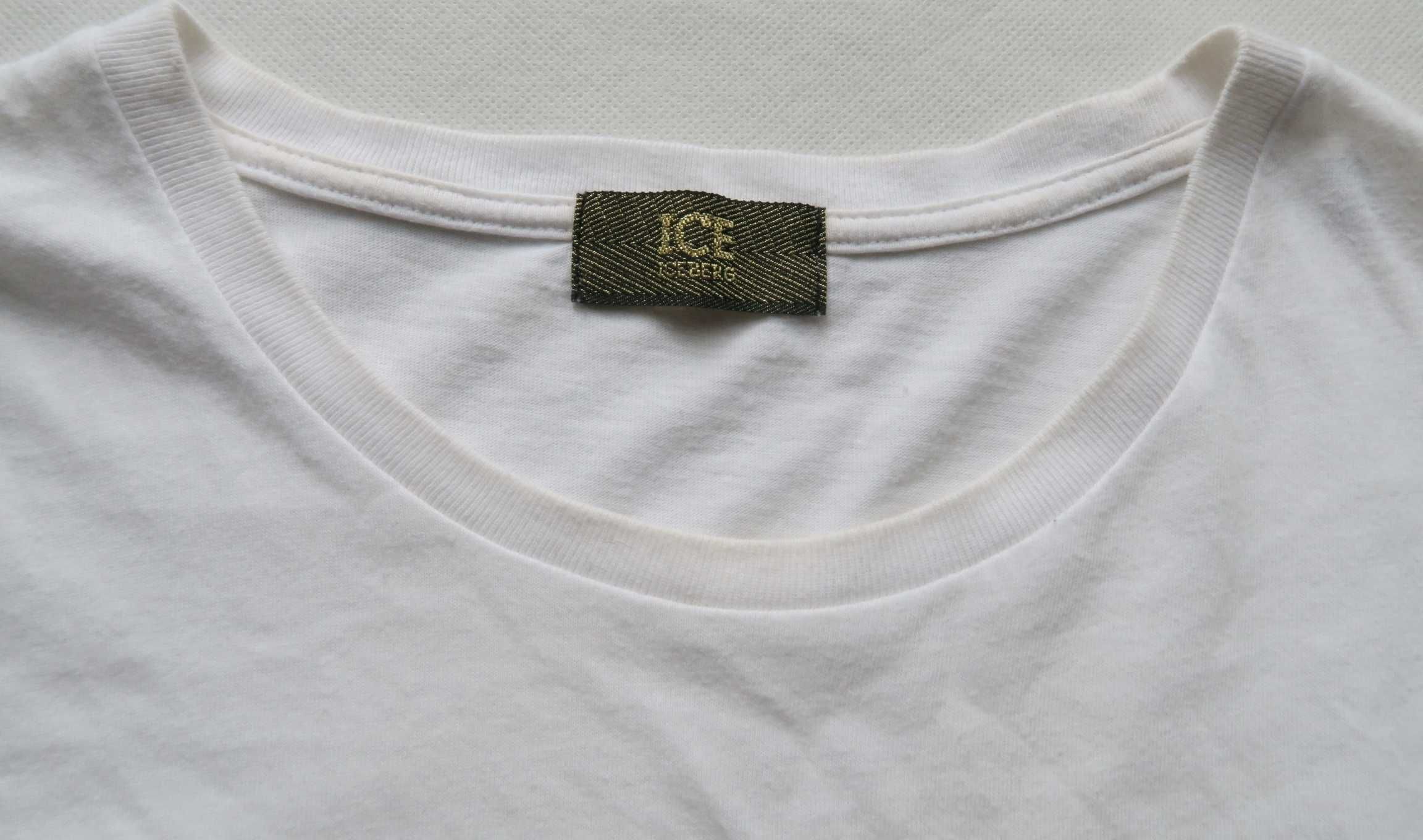 Iceberg koszulka t-shirt ze złotym logo L