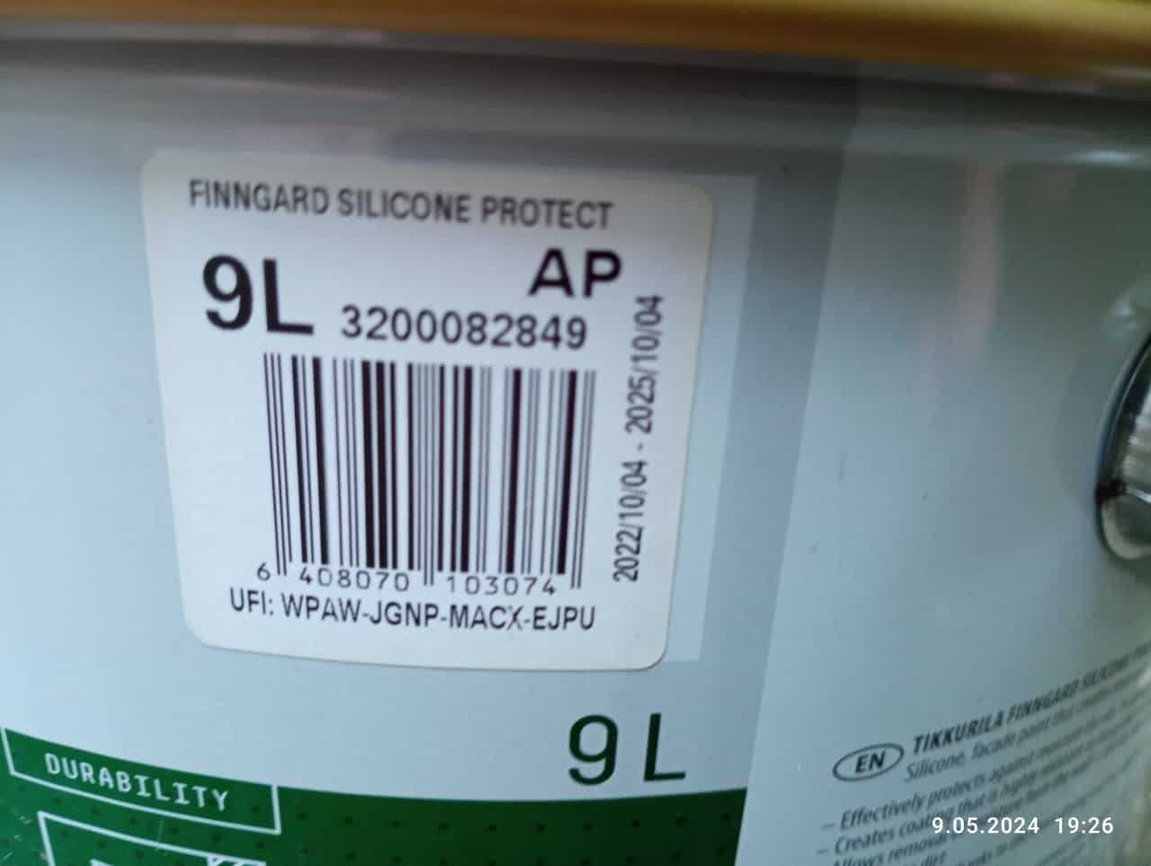TIKKURILA farba elewacyjna Finngard Silicone Protect baza AP 9L