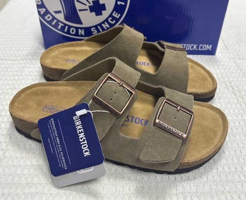 Nowe Birkenstock Arizona damskie zielony Klapki R.38